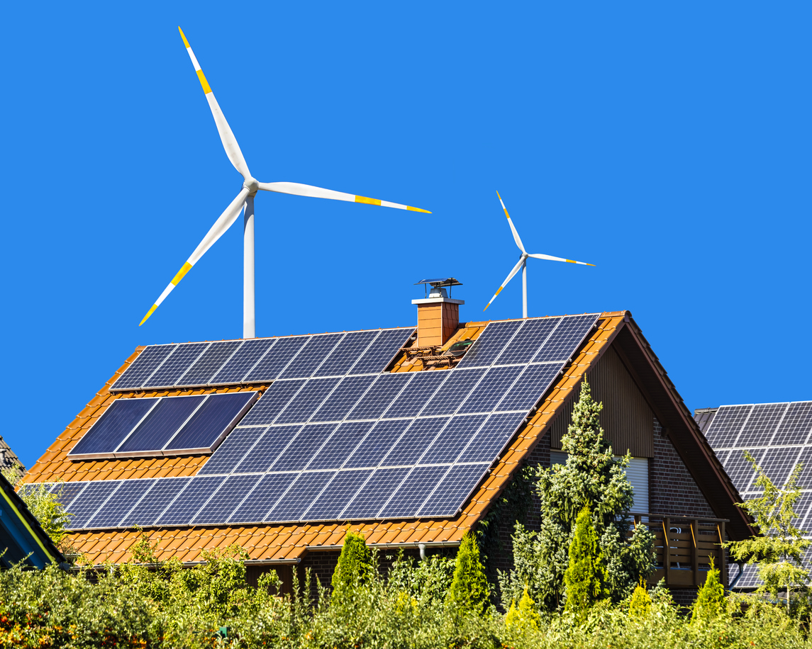 Houses with solar panels