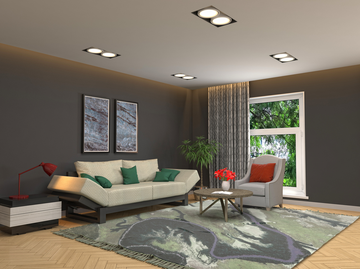 Interior of the living room. 3D illustration